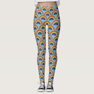 Leggings Motif arc-en-ciel sur Bright Blue LGBTQ Pride
