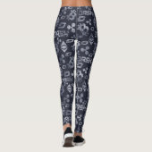 Leggings Motif argent bleu CryptoCurrency (Dos)