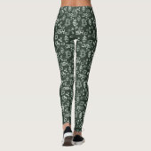 Leggings Motif argent vert CryptoCurrency (Dos)