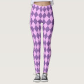Leggings Motif arlequin rose et violet orchidée (Devant)