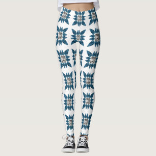 Leggings Motif Art déco bleu
