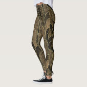 Leggings Motif Art déco Brown et or riche (Gauche)