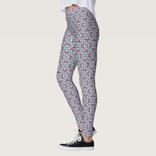 Leggings Motif art déco coloré. (Gauche)