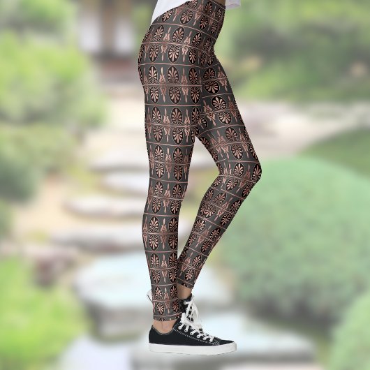 Leggings Motif Art déco noir et cuivre