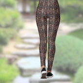 Leggings Motif Art déco noir et cuivre