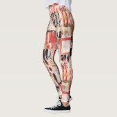 Leggings Motif artistique Abstrait de design d'automne (Gauche)