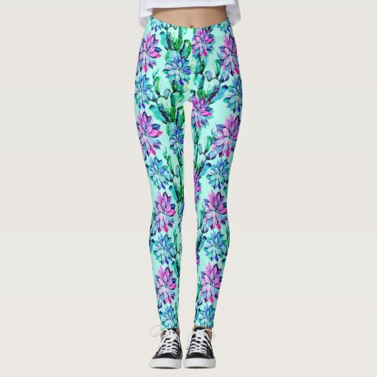Leggings Motif artistique chic et moderne Cactus (Devant)