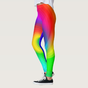 Leggings Motif artistique en tourbillon arc-en-ciel tie-dye