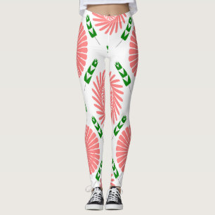 Leggings motif aux fleurs roses