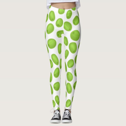 Leggings Motif aux olives vertes (Devant)