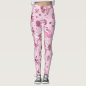 Leggings Motif Axolotls Roses  (Devant)
