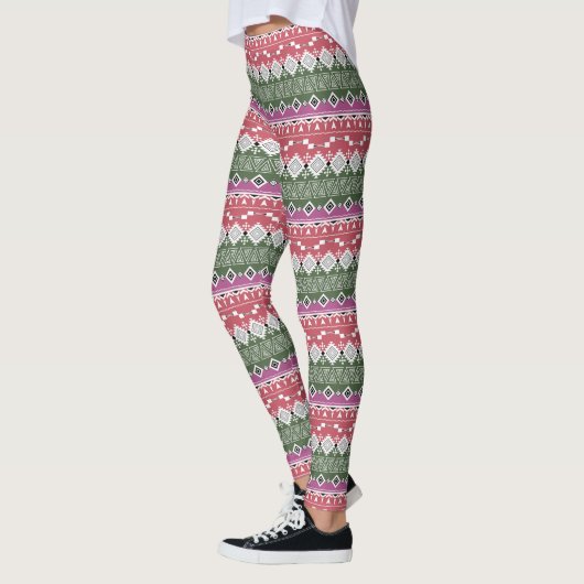Leggings Motif Aztec, rayures / (Gauche)