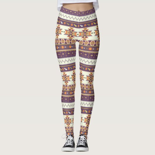 Leggings Motif aztèque coloré (Devant)