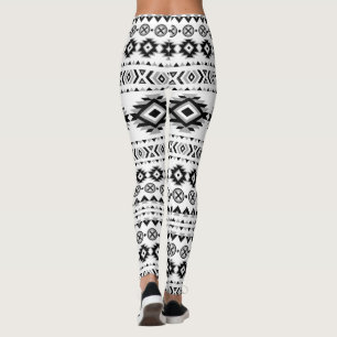 Leggings Motif aztèque noir et blanc
