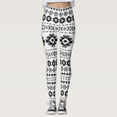Leggings Motif aztèque noir et blanc (Devant)