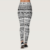 Leggings Motif aztèque noir et blanc Boho d'impression (Dos)