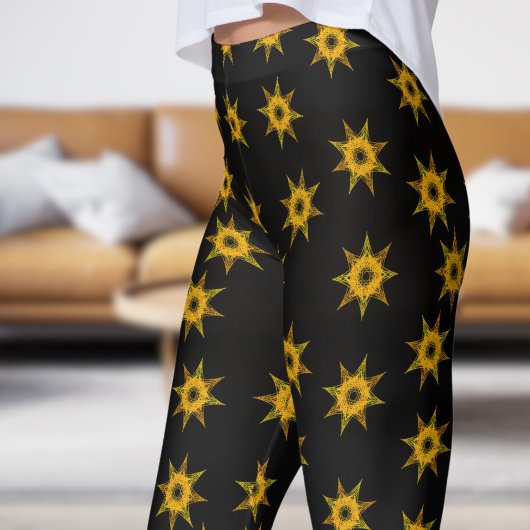Leggings Motif Black et Gold Star