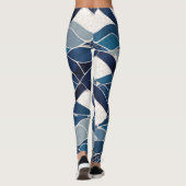 Leggings Motif blanc bleu 01 (Dos)