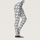 Leggings Motif blanc de silhouettes de caniche standard (Droite)