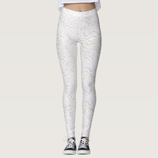 Leggings Motif blanc dentelle (Devant)