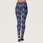 Leggings Motif blanc et bleu rouge d'océan (Dos)
