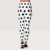 Leggings Motif blanc et noir moderne de taches de pois (Dos)