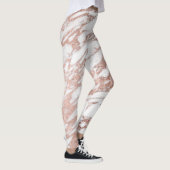 Leggings Motif blanc et rose élégant chic de marbre d'or (Droite)