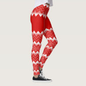 Leggings Motif blanc et rouge Chevron (Droite)