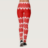 Leggings Motif blanc et rouge Chevron (Dos)