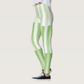 Leggings Motif blanc vert rayé (Gauche)
