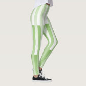 Leggings Motif blanc vert rayé (Droite)