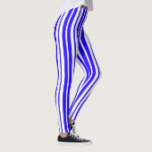 Leggings Motif Bleu Blanc Vertical Grilles (Droite)