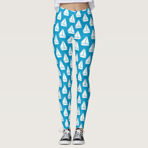 Leggings Motif bleu-clair de voilier