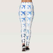Leggings Motif bleu d'avion de gradient (Dos)