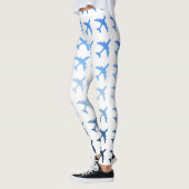 Leggings Motif bleu d'avion de gradient (Gauche)