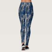Leggings Motif bleu de hibou et de raisins (Dos)