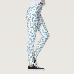 Leggings Motif bleu de myosotis