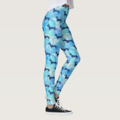 Leggings Motif bleu de teckel d'aquarelle de parties (Droite)