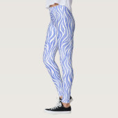 Leggings Motif bleu de zèbre d'aquarelle (Gauche)