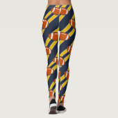 Leggings Motif bleu du football de rayure d'or (Dos)