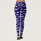 Leggings Motif bleu et blanc de Shark Lover Navy (Dos)