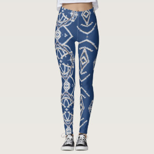 Leggings Motif Bleu et Blanche Formes de neige