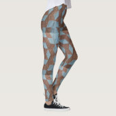 Leggings - Motif bleu et Brown Quilt (Droite)
