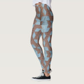Leggings - Motif bleu et Brown Quilt (Gauche)
