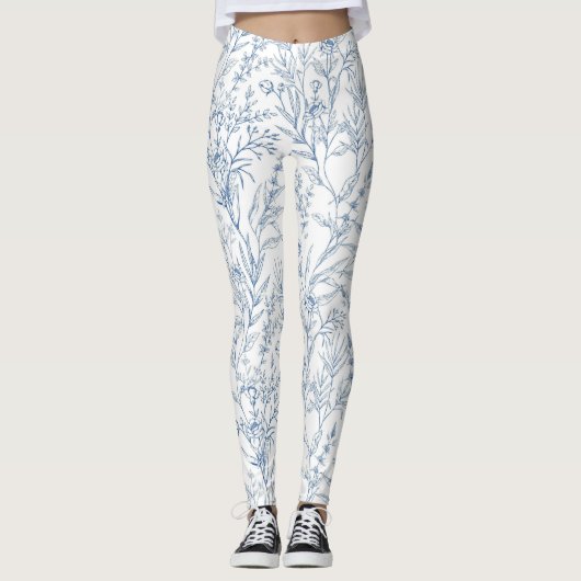 Leggings Motif bleu Floral (Devant)