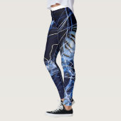Leggings motif bleu méduse (Gauche)