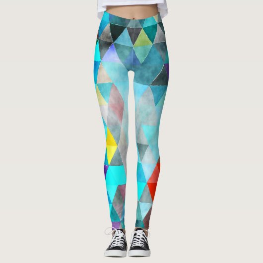 Leggings motif bleu multicolore (Devant)