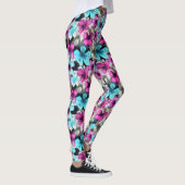 Leggings Motif bleu rose blanc Aquarelle noire (Droite)