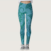 Leggings Motif bleu Turquoise Abstrait (Devant)