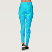 Leggings Motif bleu vert marbré (Dos)